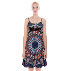 Abstract Kaleidoscope Digital Spaghetti Strap Velvet Dress