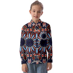 Abstract Kaleidoscope Digital Kids  Long Sleeve Shirt by Jancukart