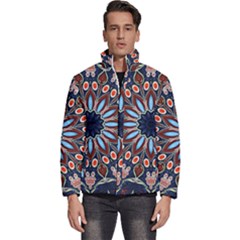 Abstract Kaleidoscope Digital Men s Puffer Bubble Jacket Coat