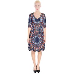 Abstract Kaleidoscope Digital Wrap Up Cocktail Dress