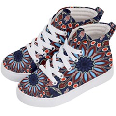 Abstract Kaleidoscope Digital Kids  Hi-top Skate Sneakers