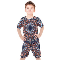 Abstract Kaleidoscope Digital Kids  Tee And Shorts Set