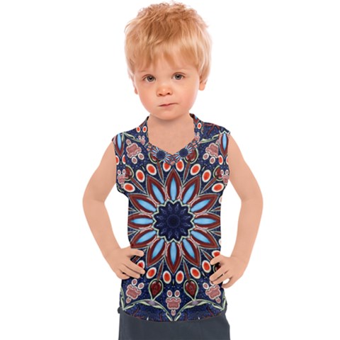 Abstract Kaleidoscope Digital Kids  Sport Tank Top by Jancukart