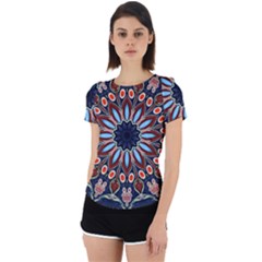 Abstract Kaleidoscope Digital Back Cut Out Sport Tee