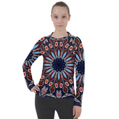 Abstract Kaleidoscope Digital Women s Pique Long Sleeve Tee