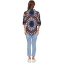 Abstract Kaleidoscope Digital Women s Quarter Sleeve Pocket Shirt View4