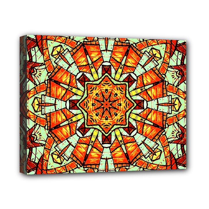 Kaleidoscope Floral Pattern Rosette Canvas 10  x 8  (Stretched)