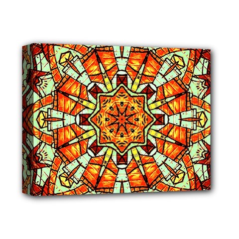 Kaleidoscope Floral Pattern Rosette Deluxe Canvas 14  X 11  (stretched)