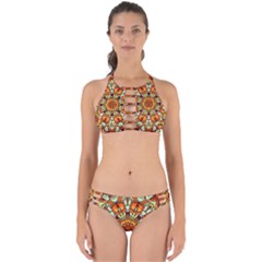 Kaleidoscope Floral Pattern Rosette Perfectly Cut Out Bikini Set