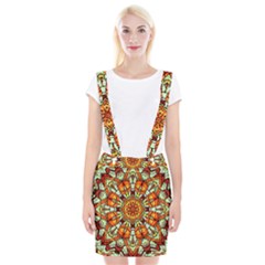 Kaleidoscope Floral Pattern Rosette Braces Suspender Skirt