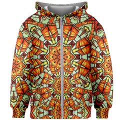 Kaleidoscope Floral Pattern Rosette Kids  Zipper Hoodie Without Drawstring by Jancukart