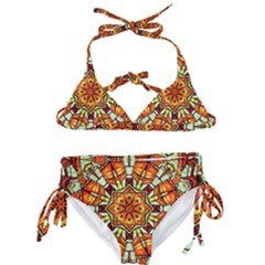 Kaleidoscope Floral Pattern Rosette Kids  Classic Bikini Set