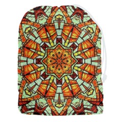 Kaleidoscope Floral Pattern Rosette Drawstring Pouch (3xl) by Jancukart