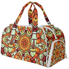 Kaleidoscope Floral Pattern Rosette Burner Gym Duffel Bag