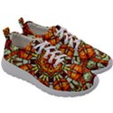 Kaleidoscope Floral Pattern Rosette Mens Athletic Shoes View3