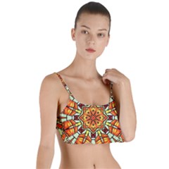 Kaleidoscope Floral Pattern Rosette Layered Top Bikini Top 