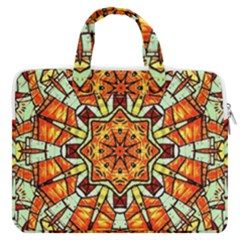 Kaleidoscope Floral Pattern Rosette Macbook Pro 13  Double Pocket Laptop Bag