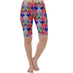 Butterflies Blue Pattern Girly Cropped Leggings 