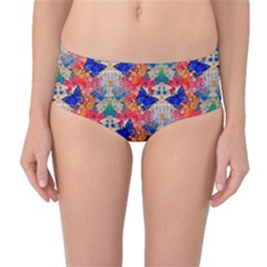 Butterflies Blue Pattern Girly Mid-waist Bikini Bottoms