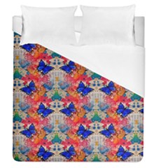 Butterflies Blue Pattern Girly Duvet Cover (queen Size)