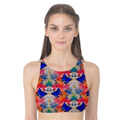 Butterflies Blue Pattern Girly Tank Bikini Top