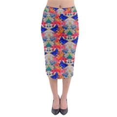 Butterflies Blue Pattern Girly Midi Pencil Skirt