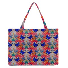 Butterflies Blue Pattern Girly Zipper Medium Tote Bag