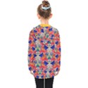 Butterflies Blue Pattern Girly Kids  Double Breasted Button Coat View2