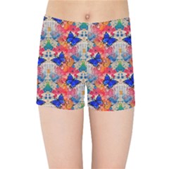 Butterflies Blue Pattern Girly Kids  Sports Shorts