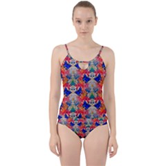 Butterflies Blue Pattern Girly Cut Out Top Tankini Set