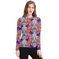 Butterflies Blue Pattern Girly Women s Long Sleeve Rash Guard