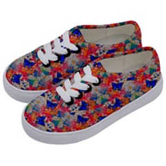 Butterflies Blue Pattern Girly Kids  Classic Low Top Sneakers