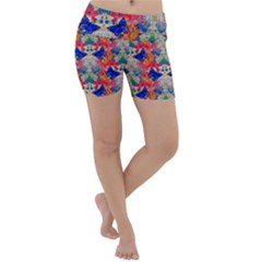 Butterflies Blue Pattern Girly Lightweight Velour Yoga Shorts