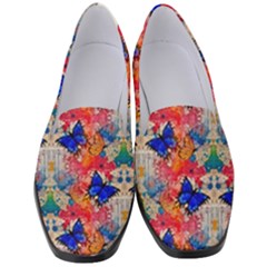 Butterflies Blue Pattern Girly Women s Classic Loafer Heels by Jancukart