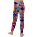 Butterflies Blue Pattern Girly Kids  Lightweight Velour Leggings View4