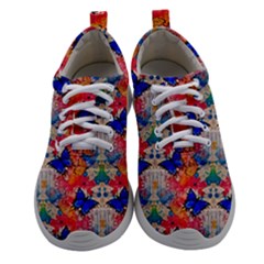 Butterflies Blue Pattern Girly Women Athletic Shoes by Jancukart