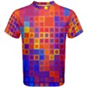 Squares Geometric Colorful Fluorescent Men s Cotton Tee View1