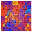 Squares Geometric Colorful Fluorescent Wooden Puzzle Square View1