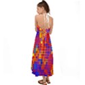 Squares Geometric Colorful Fluorescent Halter Tie Back Dress  View2