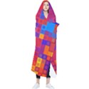 Squares Geometric Colorful Fluorescent Wearable Blanket View1