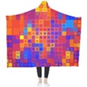 Squares Geometric Colorful Fluorescent Wearable Blanket View2