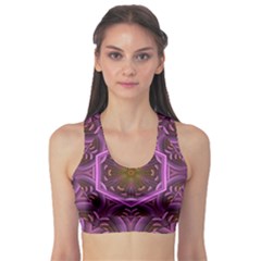 Rosette Mosaic Kaleidoscope Abstract Background Sports Bra