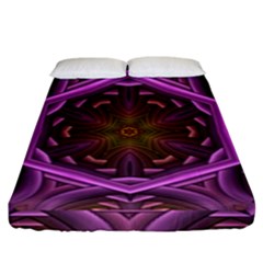 Rosette Mosaic Kaleidoscope Abstract Background Fitted Sheet (king Size)