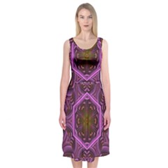 Rosette Mosaic Kaleidoscope Abstract Background Midi Sleeveless Dress