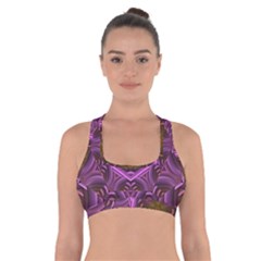 Rosette Mosaic Kaleidoscope Abstract Background Cross Back Sports Bra