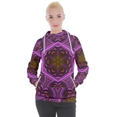 Rosette Mosaic Kaleidoscope Abstract Background Women s Hooded Pullover