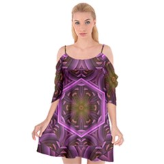 Rosette Mosaic Kaleidoscope Abstract Background Cutout Spaghetti Strap Chiffon Dress