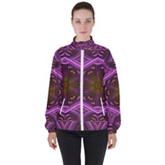 Rosette Mosaic Kaleidoscope Abstract Background Women s High Neck Windbreaker