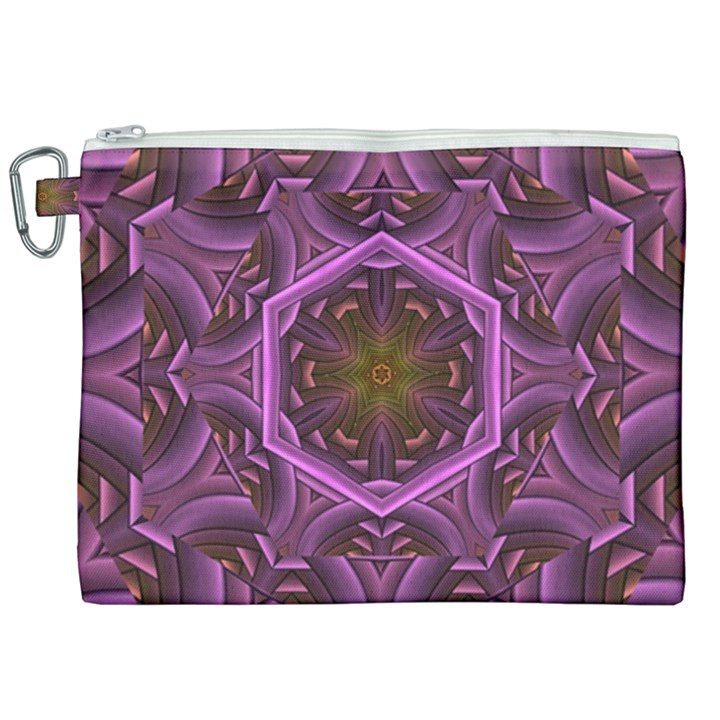 Rosette Mosaic Kaleidoscope Abstract Background Canvas Cosmetic Bag (XXL)