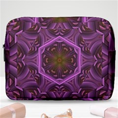 Rosette Mosaic Kaleidoscope Abstract Background Make Up Pouch (large) by Jancukart